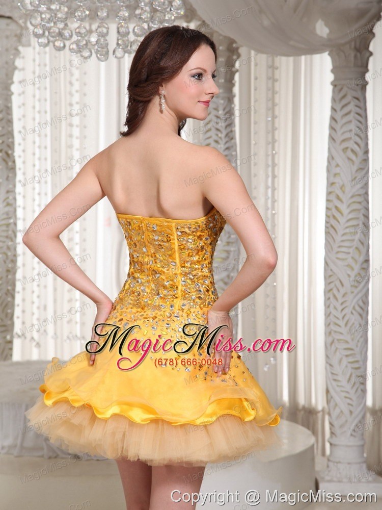 wholesale the brand new sweetheart gold beaded drocrate prom dress 2013