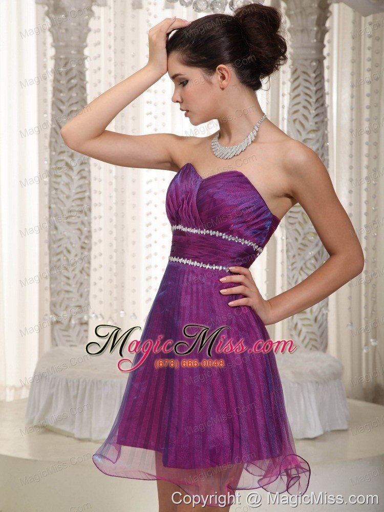 wholesale popular a-line sweetheart mini-length organza beading prom dress