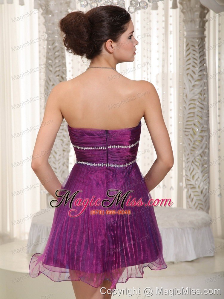 wholesale popular a-line sweetheart mini-length organza beading prom dress
