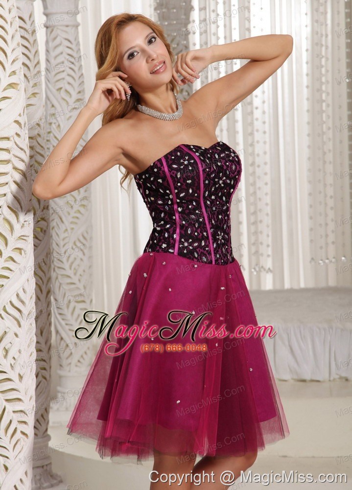 wholesale design own a-line beading brand new cocktail dress fuchsia tulle in new york