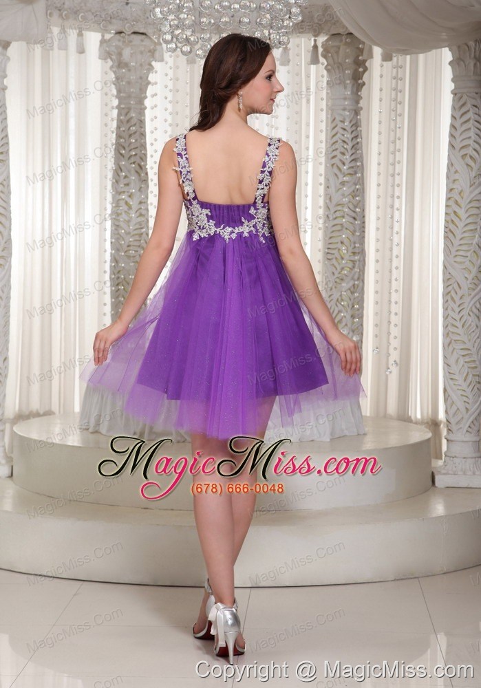 wholesale appliques decorate straps 2013 prom dress with mini-length