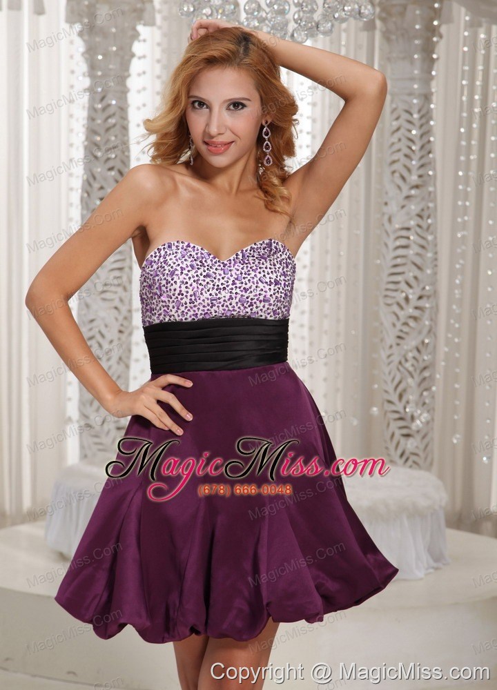 wholesale wholesale dark purple sweetheart beading prom cocktail dress with belt