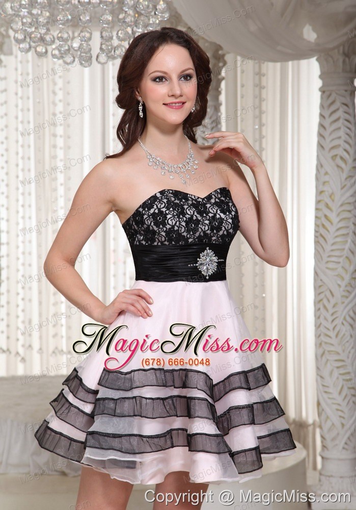 wholesale a-line lace bodice sweetheart prom dress with mini-length