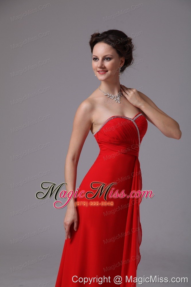 wholesale red sweetheart beaded ruch chiffon prom dress for prom party in lawrenceville georgia