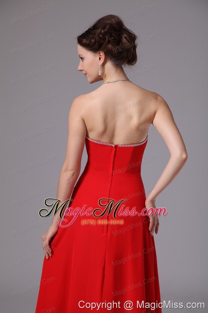 wholesale red sweetheart beaded ruch chiffon prom dress for prom party in lawrenceville georgia