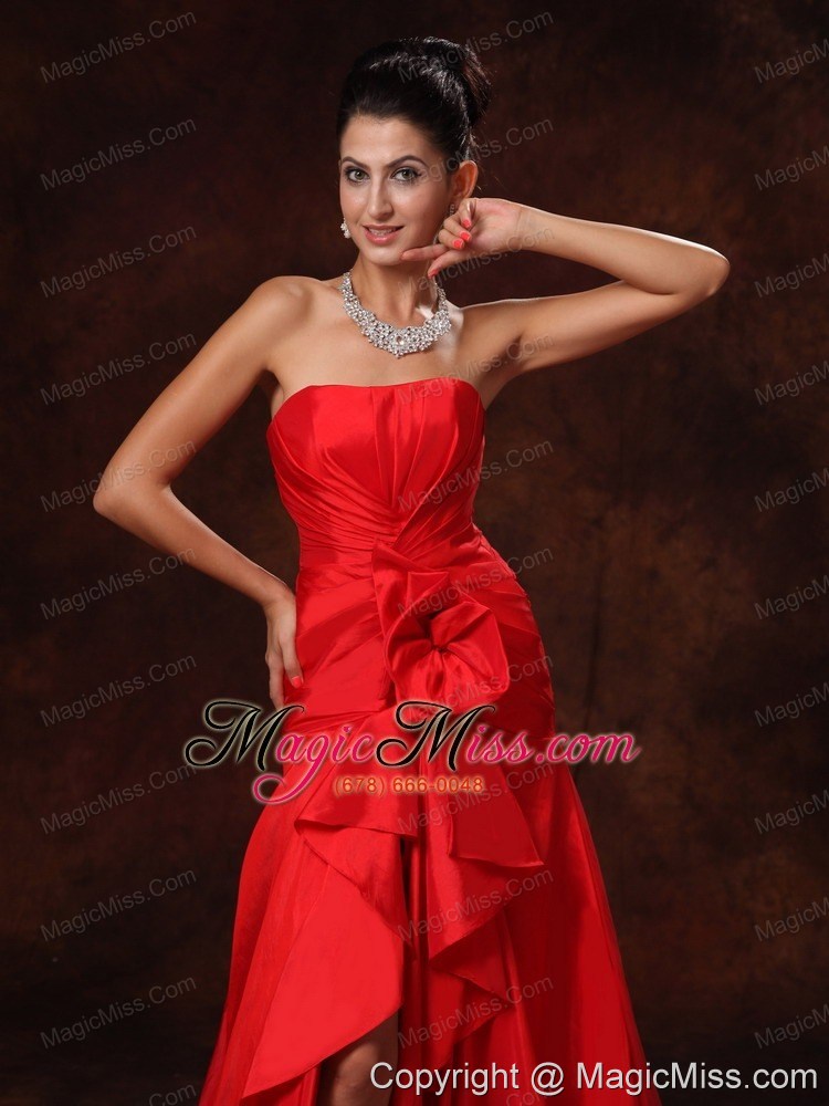 wholesale high slit column strapless celebrity brush / sweep train ruched 2013 prom dress