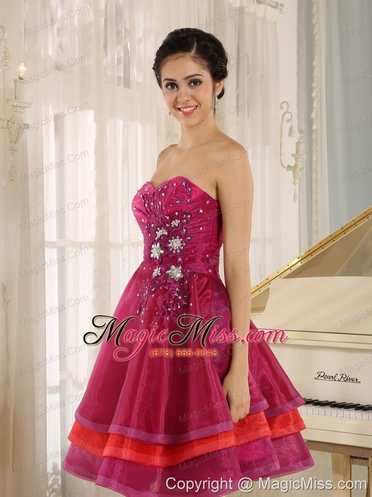 wholesale multi-color sweetheart short prom dress for sweet 16 prom with organza beaded decorate in aliceville california