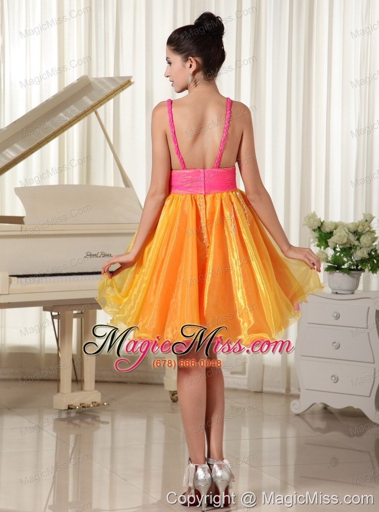 wholesale colorful princess prom dress custom made straps beaded decorate waist organza