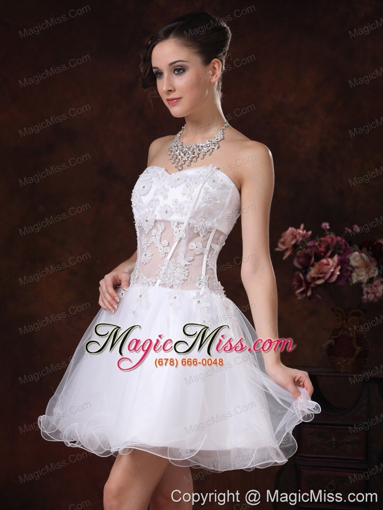 wholesale appliques sweetheart knee-length for white cocktail / homecoming dress in kalamazoo