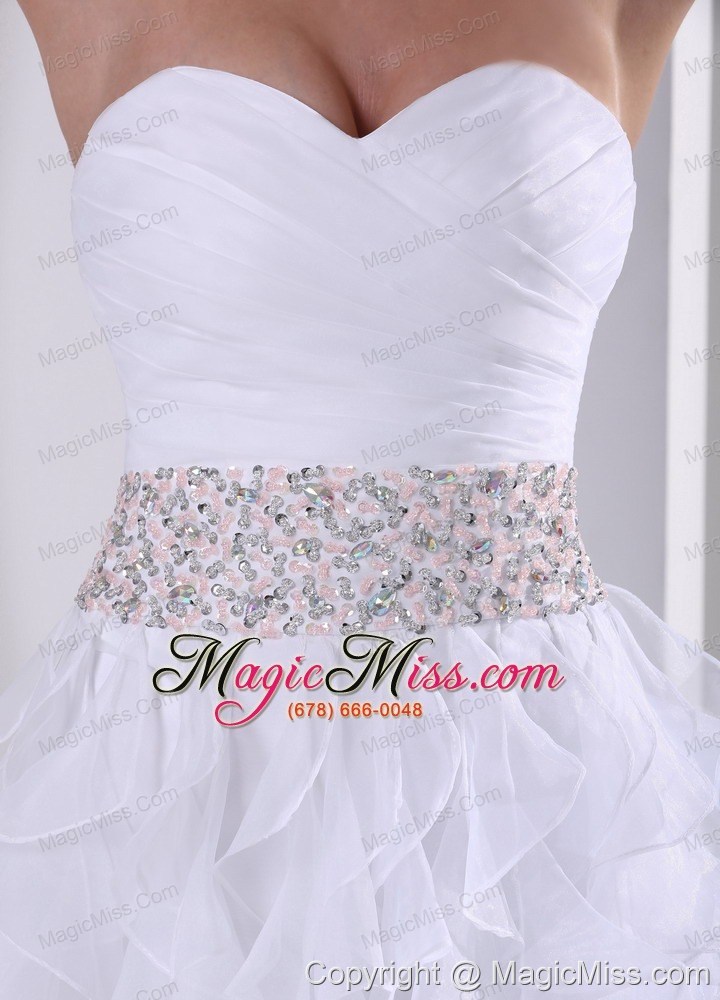 wholesale stylish ruffles design own prom dress with beading and ruch in summer