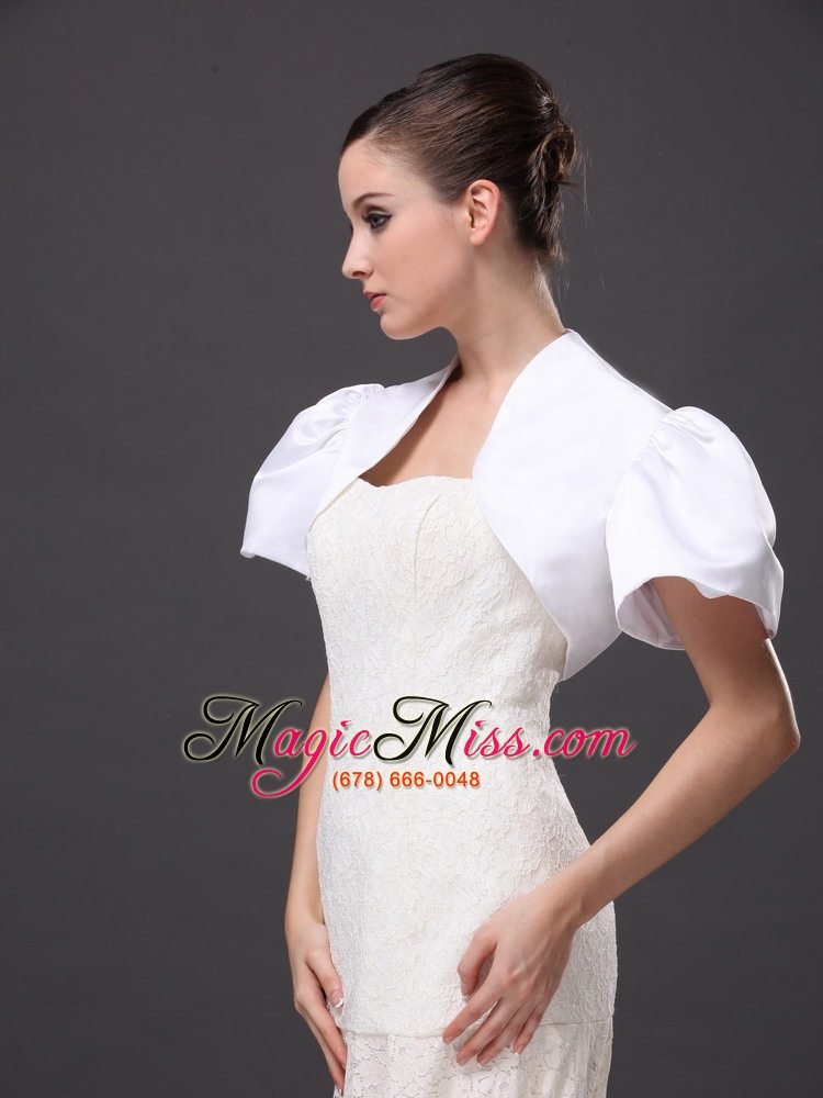 wholesale white satin jacket for wedding party and other occasion