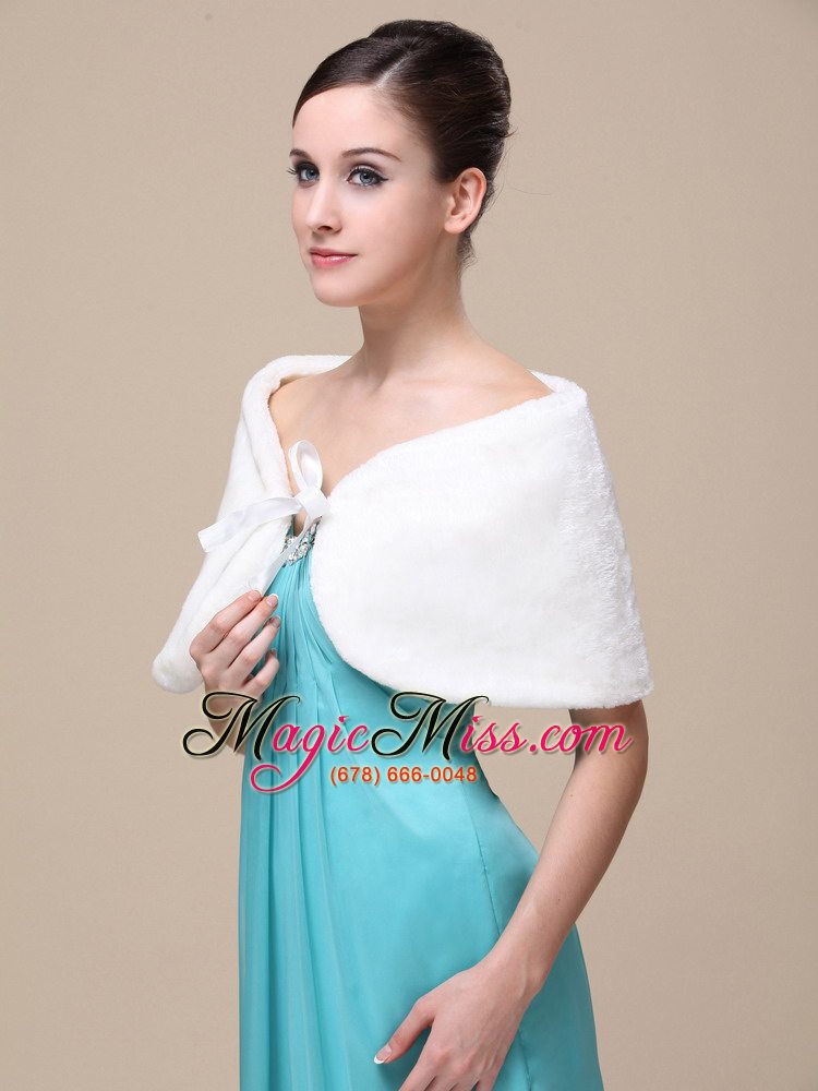 wholesale luxurious faux fur special occasion / wedding shawl on sale