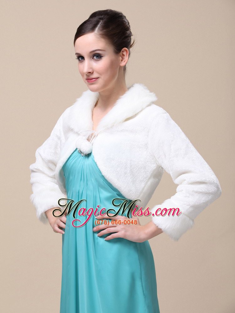wholesale romantic fox fringed fur special jacket in ivory with high-neck