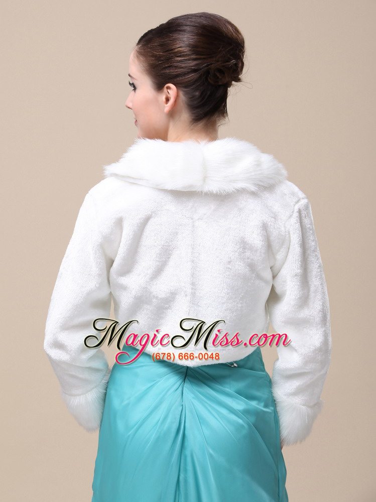 wholesale romantic fox fringed fur special jacket in ivory with high-neck