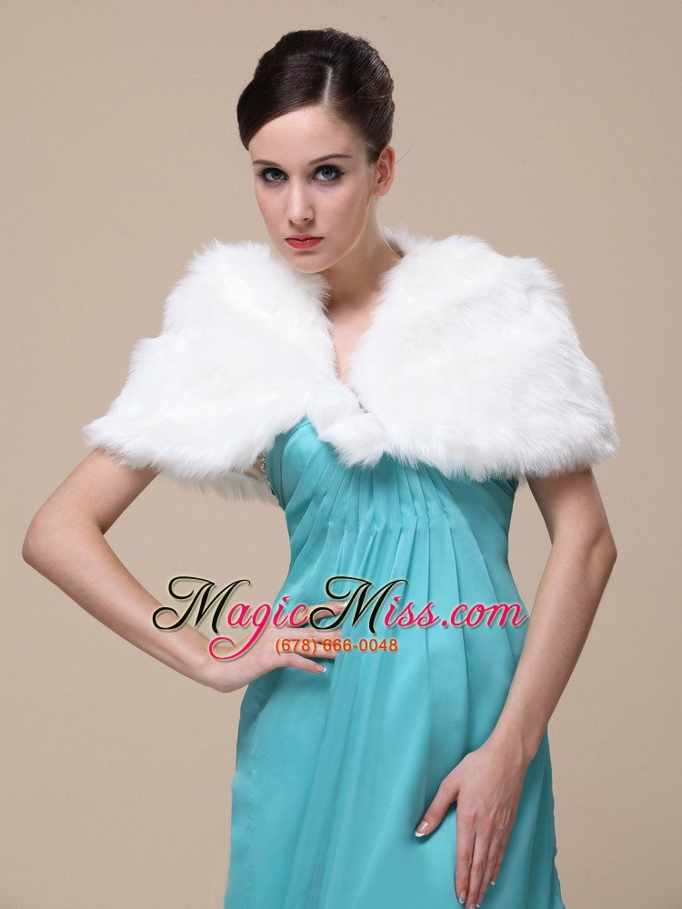 wholesale faux fur wedding / special occasion shawl with front closure