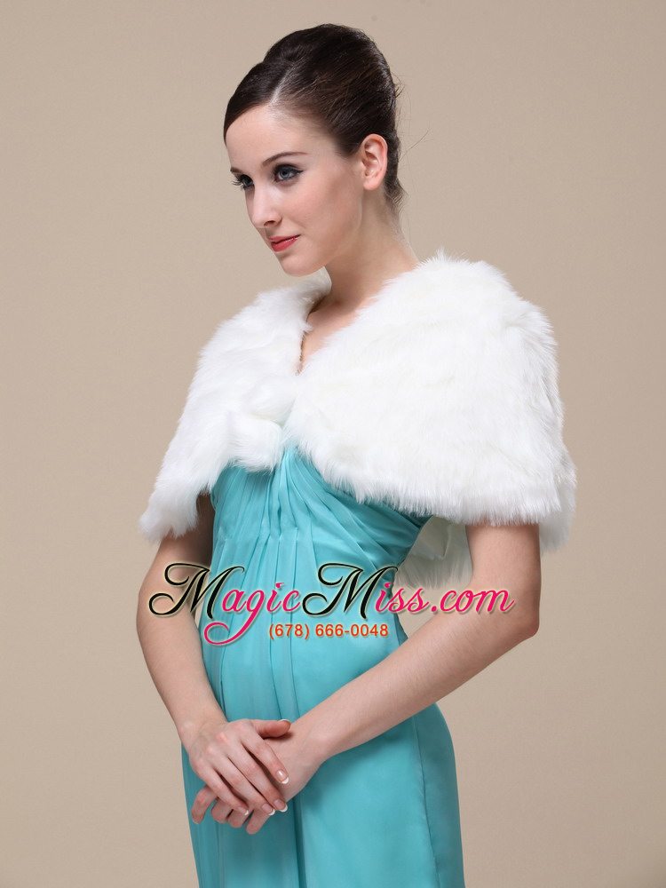 wholesale faux fur wedding / special occasion shawl with front closure