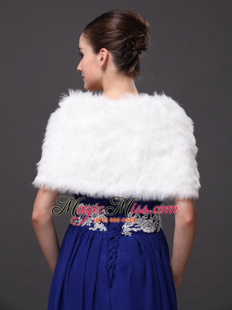 wholesale button gorgeous faux fur trumpet/ mermaid v-neck wraps / shawls