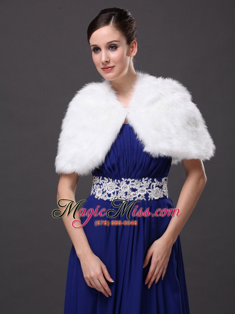 wholesale high neck perfect faux fur prom wraps / shawls