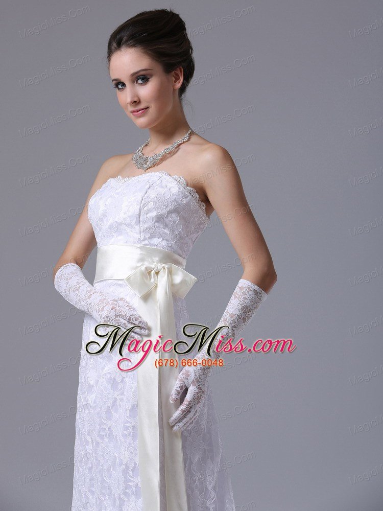 wholesale stylish strapless lace column / sheath brush / sweep 2012 ankeny iowa wedding dress