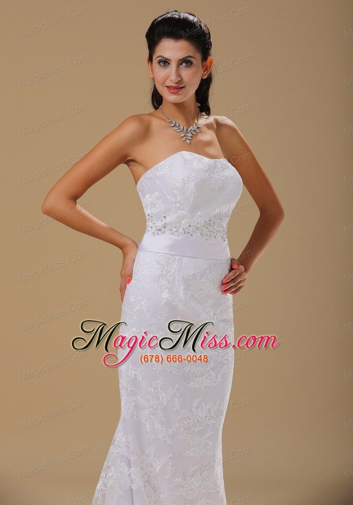 wholesale strapless lace over skirt beaded decorate waist for wedding dress