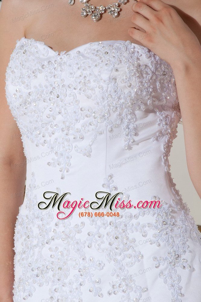wholesale cheap a-line sweetheart court train satin lace wedding dress