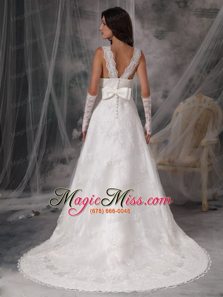 wholesale exquisite square a-line / princess court train taffeta lace wedding dress
