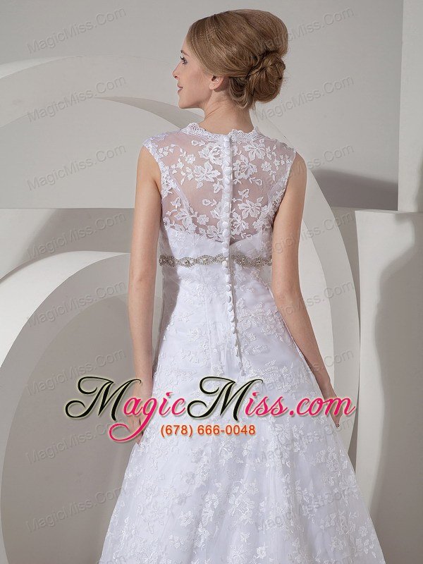 wholesale modest a-line straps court train lace beading wedding dress