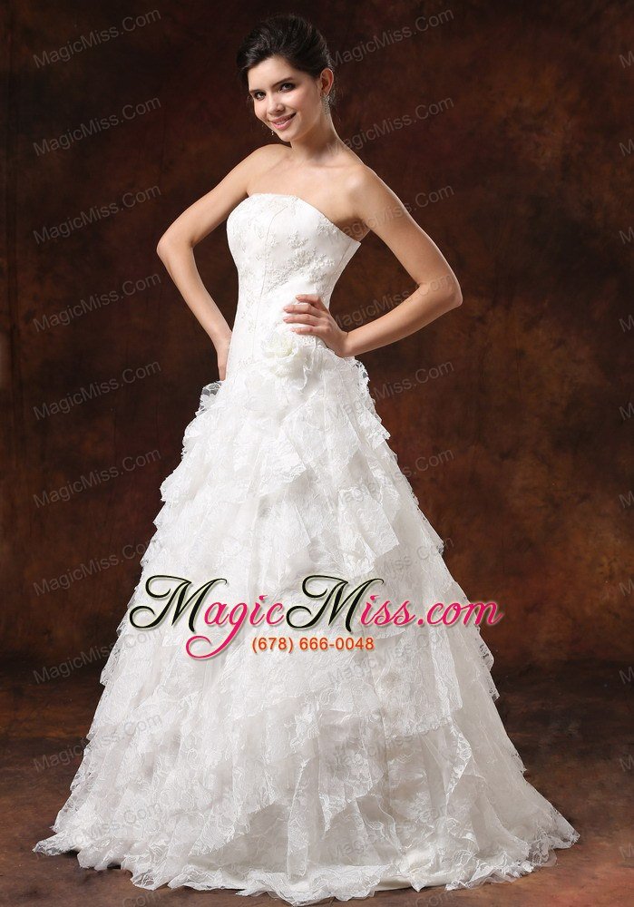 wholesale ruffles embroidery decorate bodice for 2013 wedding dress custom made