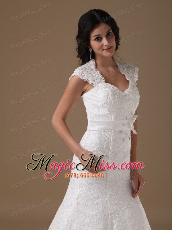wholesale beautiful mermaid sweetheart brush train lace beading wedding dress