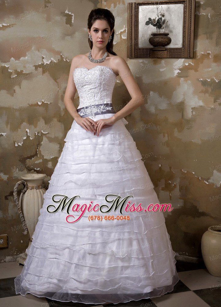 wholesale beautiful a-line sweetheart floor-length taffeta and organza appliques wedding dress