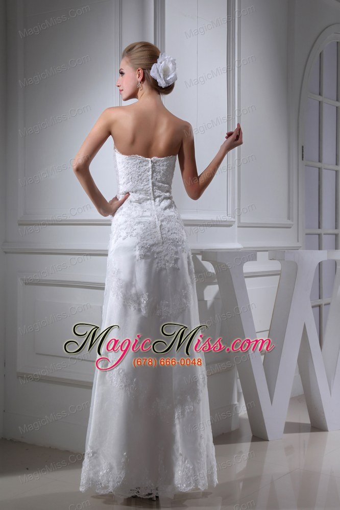 wholesale a-line sweetheart lace ruching long wedding dress