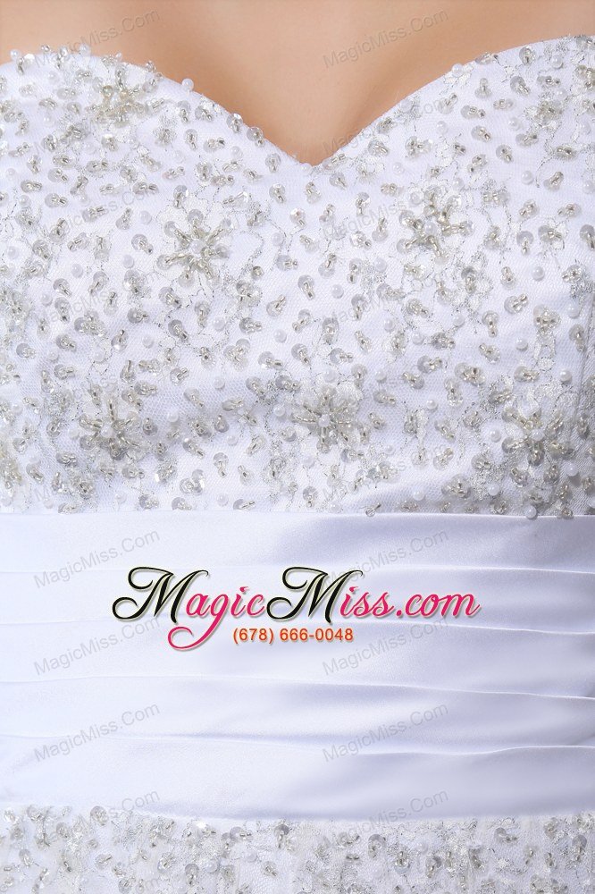 wholesale white beading sweetheart hand made flowers wedding dress