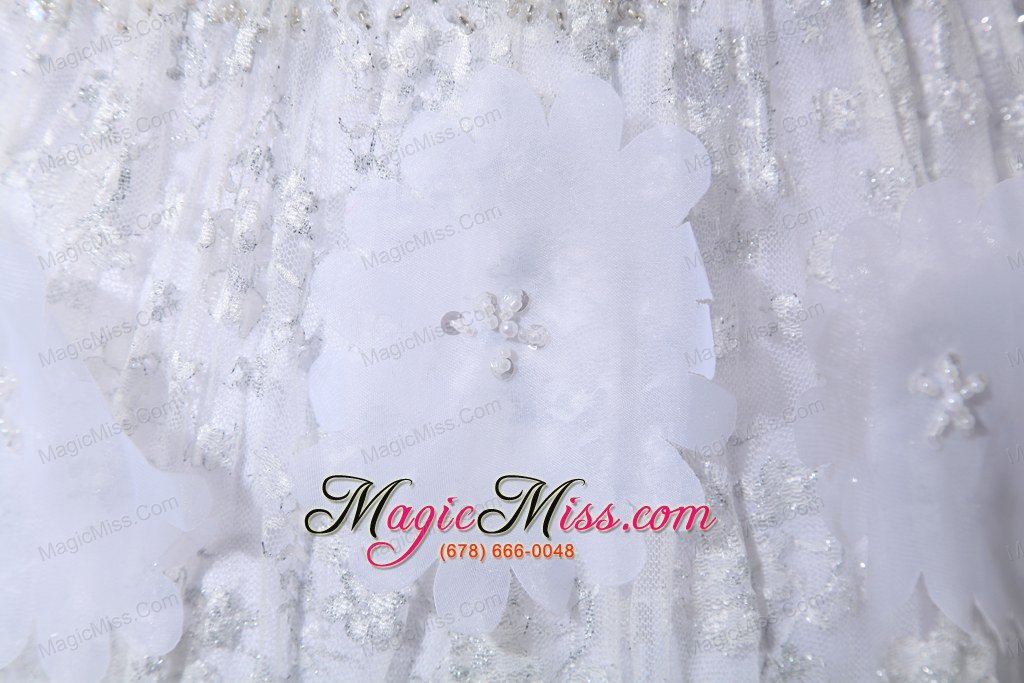 wholesale white beading sweetheart hand made flowers wedding dress