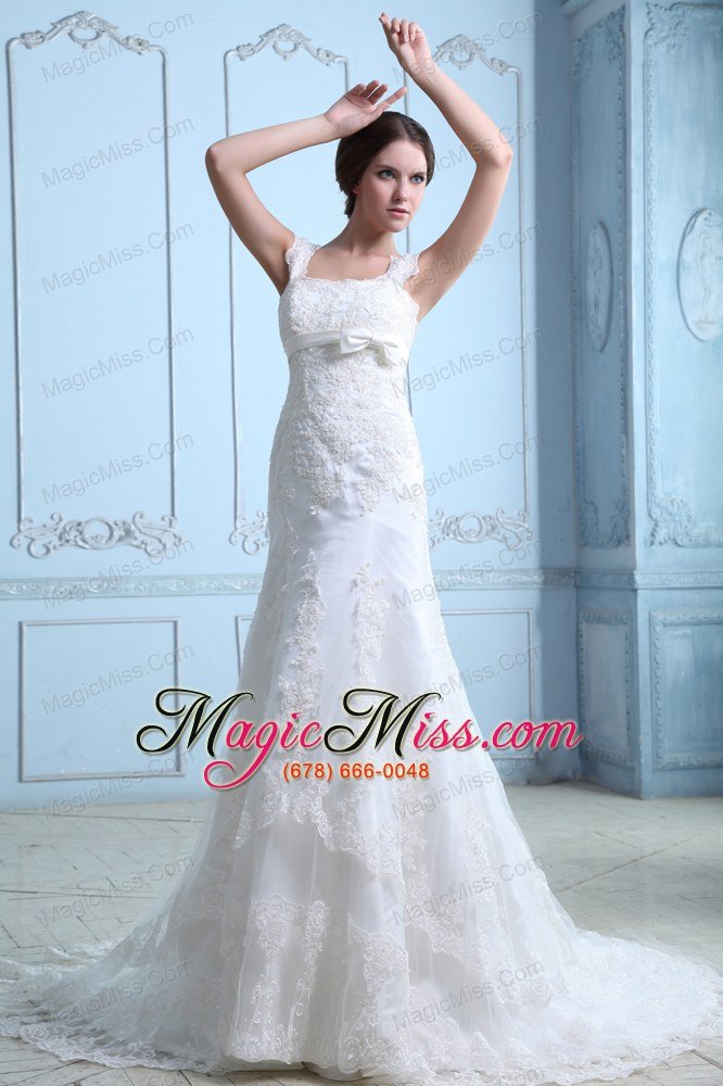 wholesale discount mermaid square court train satin lace wedding dress
