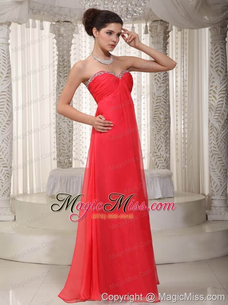 wholesale beautiful empire sweetheart floor-length chiffon beading prom / party dress