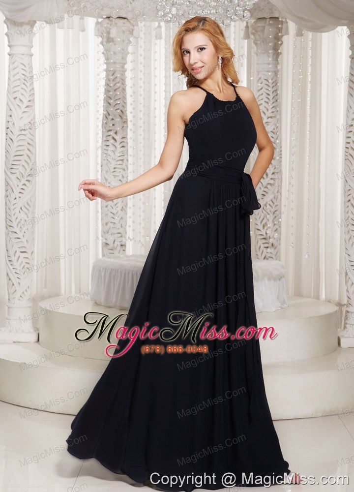 wholesale sheath scoop black sash custom made bridesmaid dress for wedding party