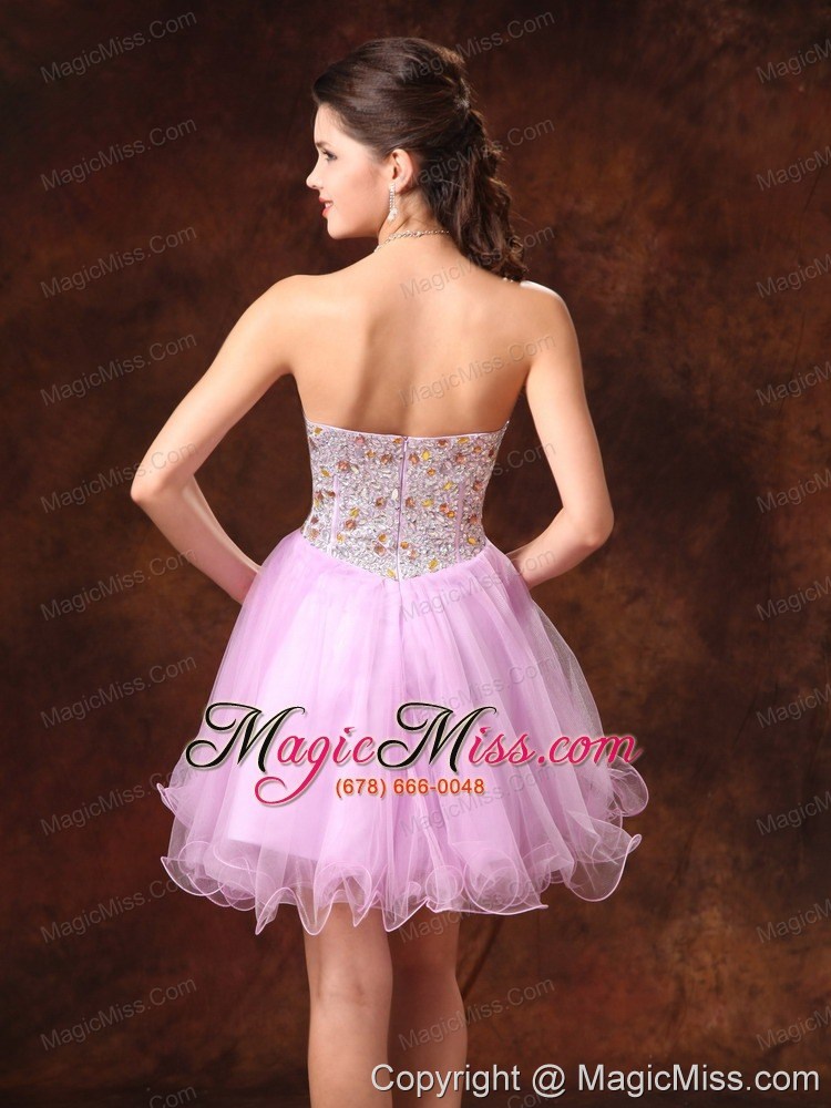 wholesale lavender beaded short a-line tulle backless prom gowns for 2013 custom made hottes