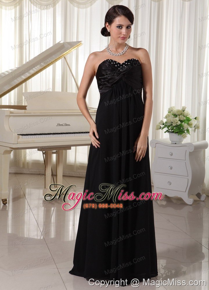 wholesale sweetheart beaded black satin and chiffon prom / evening dress for formal evening
