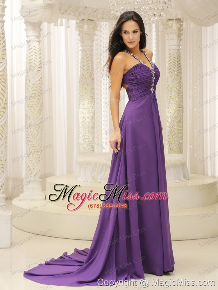 wholesale v-neck beaded decorate shoulder ruched bodice for modest dress in new jersey