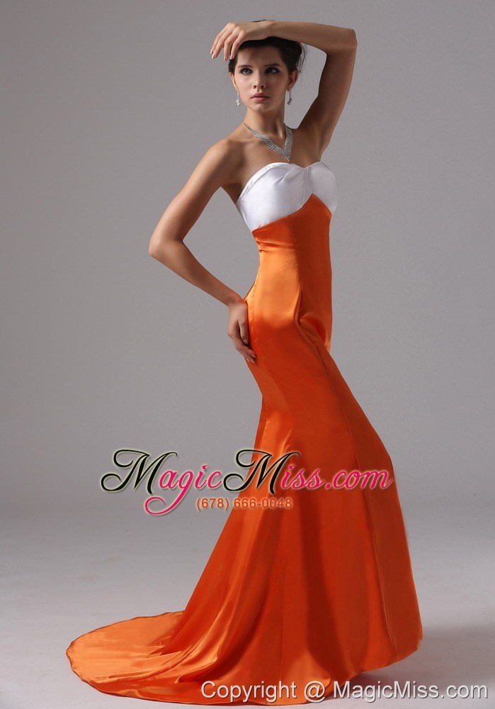 wholesale mermaid sweetheart organge red for 2013 prom dress in cardiff by the sea california