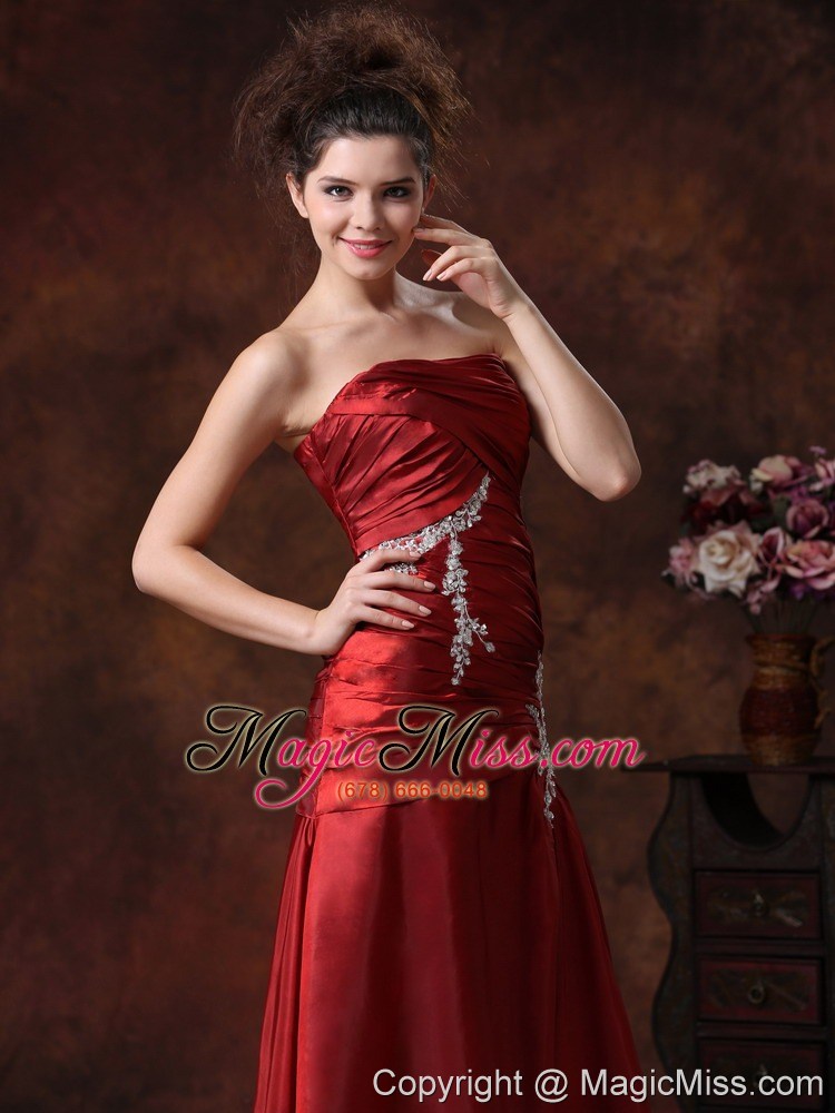 wholesale stylish beading taffeta column fitted floor-length prom dress