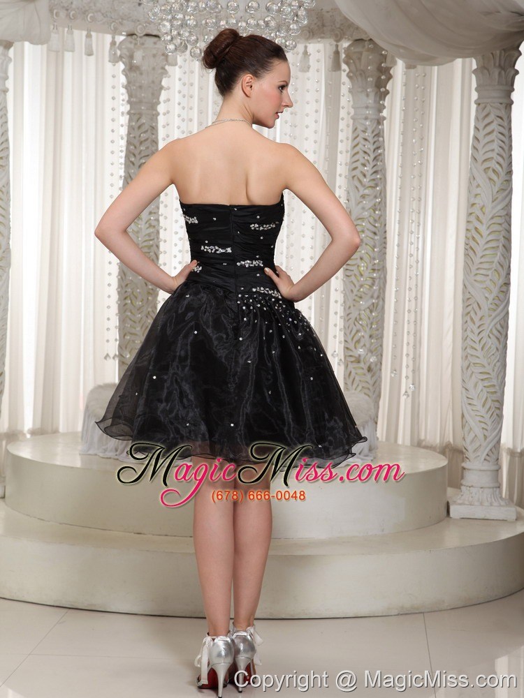 wholesale hand made beading a-line organza prom dress with mini-length