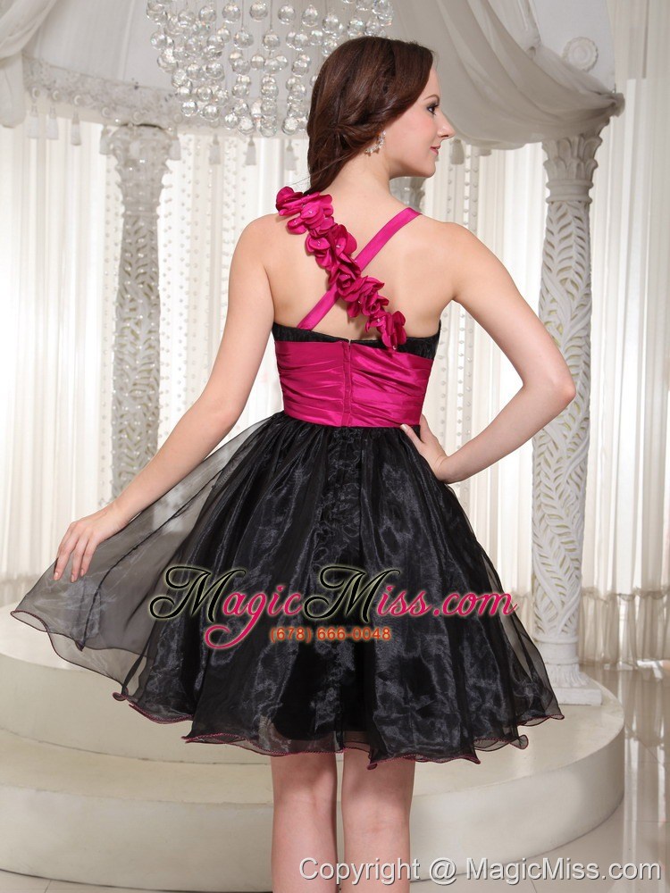 wholesale beaded organza a-line floral prom dress with hand made flowers
