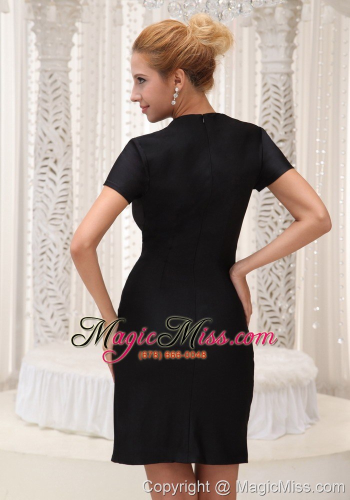 wholesale v-neck black short sleeves prom / homecoming dress for 2013 mini-length