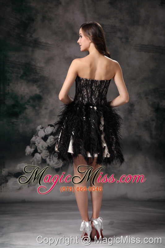 wholesale black ball gown sweetheart mini-length special fabric prom / homecoming dress
