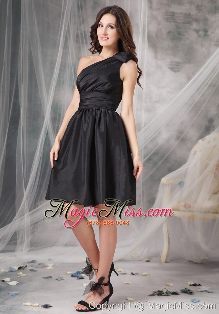 wholesale elegant empire one shoulder little black dress ruched mini-length