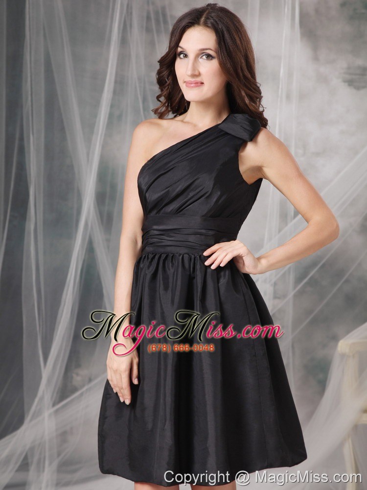 wholesale elegant empire one shoulder little black dress ruched mini-length