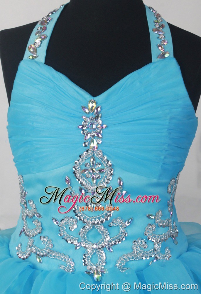 wholesale halter beading and ruffled layers for 2013 lovely little girl pageant dresses