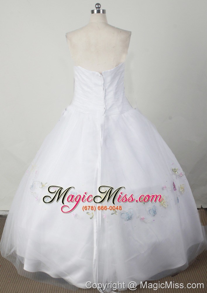 wholesale embroidery with beading decorate bodice romantic ball gown little girl pageant dress strapless floor-length