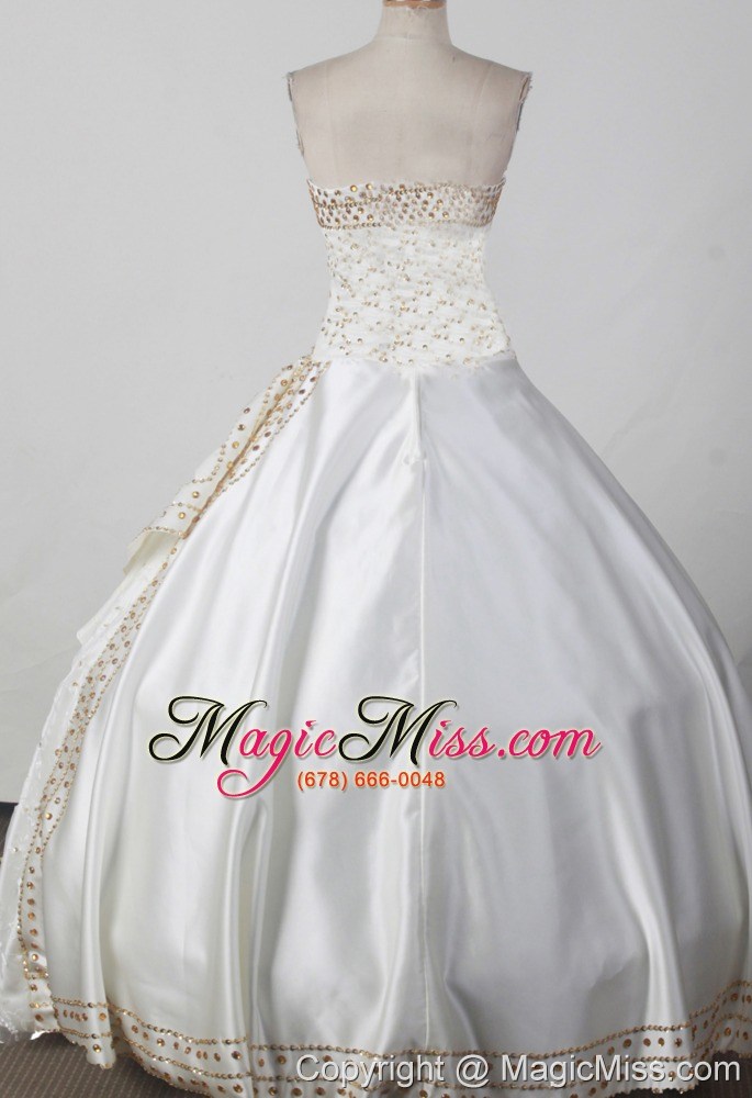 wholesale lace with beading decorate bodice sweet ball gown little girl pageant dress strapless floor-length